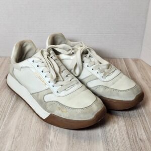 Sam Edelman Layla sneaker Size W 9 white gray gold highlight (some imperfection)